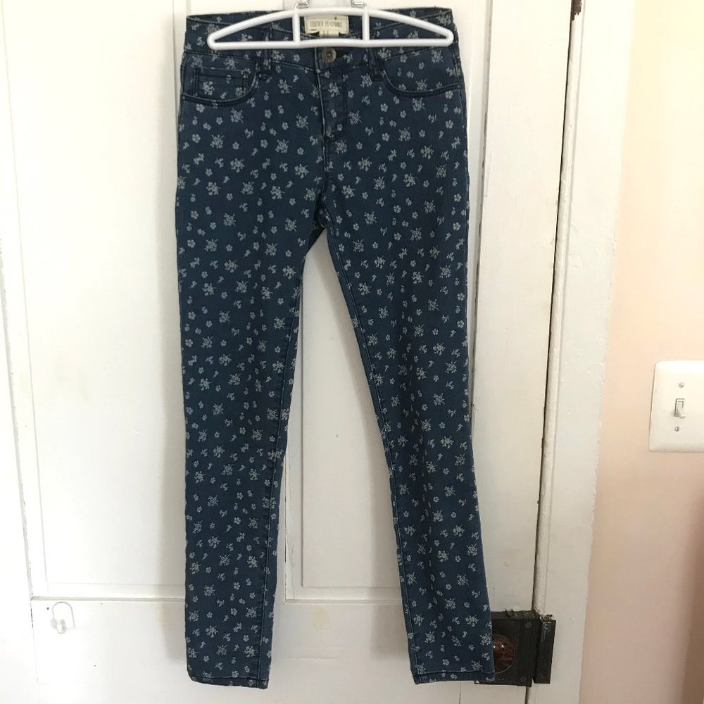 Girl's Forever 21 Floral Jeans Size 10
